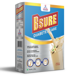 Bsure Diabetes Care- Balanced Vital Nutrients to Manage Blood Sugar, Weight & Strength | Nutrition to Help Manage Diabetes | Gluten and Transfat Free | Vanilla Flavour - 400gm